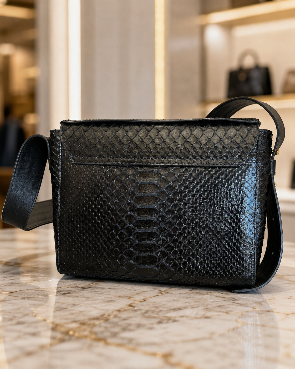 Crossbody Python Black